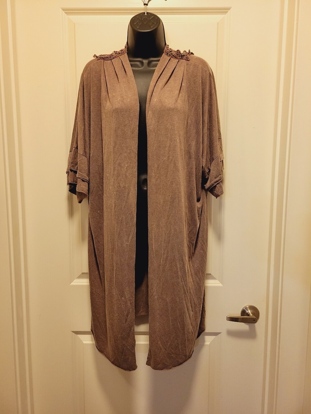 Purplish Brown Plus Boutique Cover Up Duster